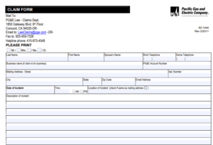 pg e claim form wildfire losses pg e fire claim form reimburse form